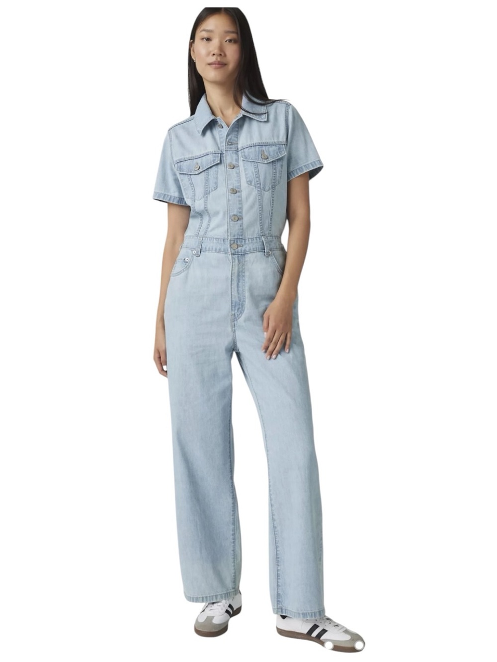 Levi’s Type III Short Sleeve Denim Jumpsuit Light Wash Small